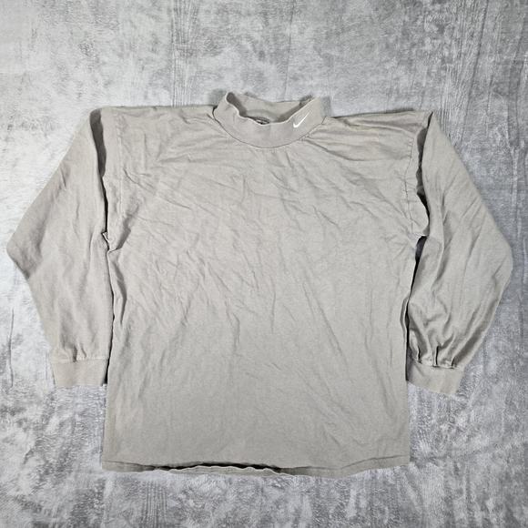 NIKE Y2K Silver Tag Mock Neck Turtleneck Sweatshirt Embroidered Swoosh MEN'S XXL - Picture 1 of 10